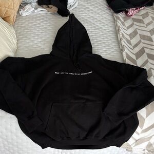 Boys Lie Black Hoodie with White Screenprint Logo